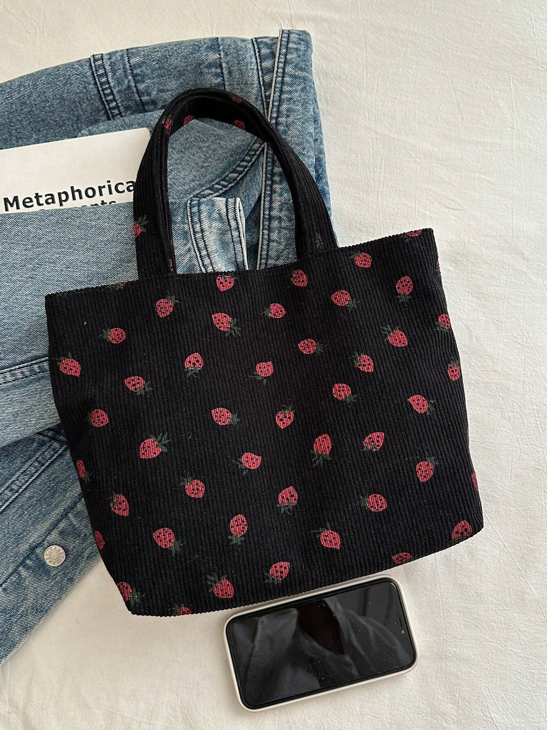 Sara | Bolso de Pana con Fresas
