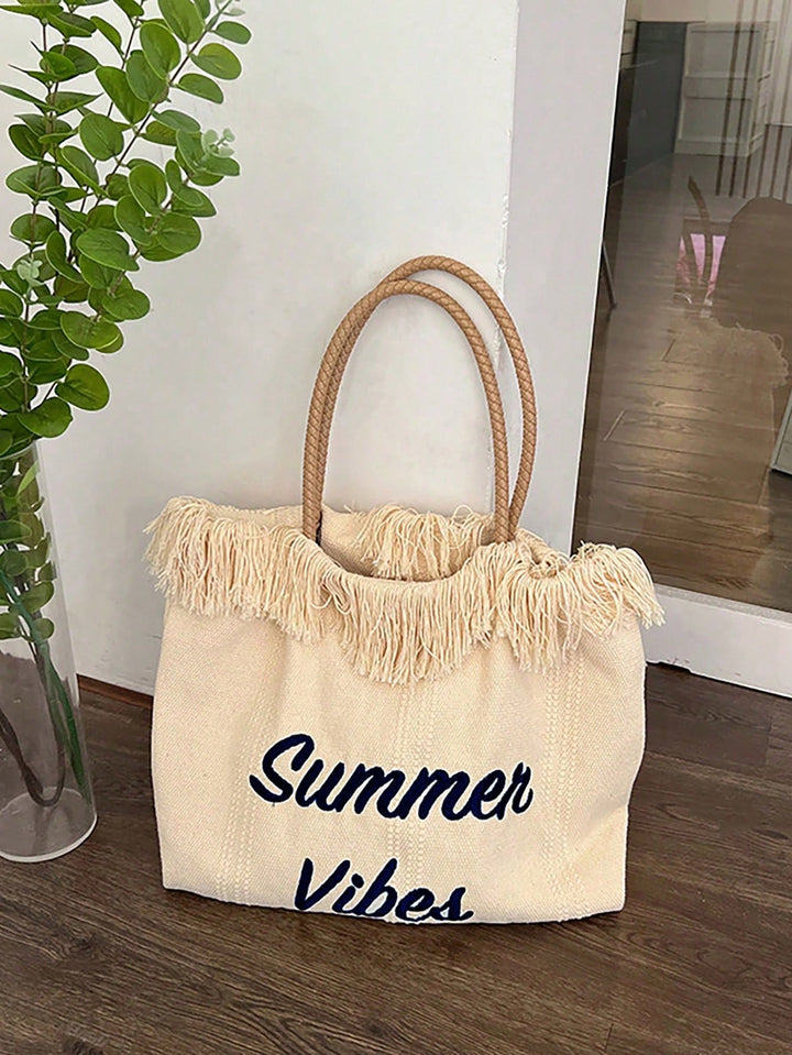 Estela | Bolso Tote de Lona con Flecos
