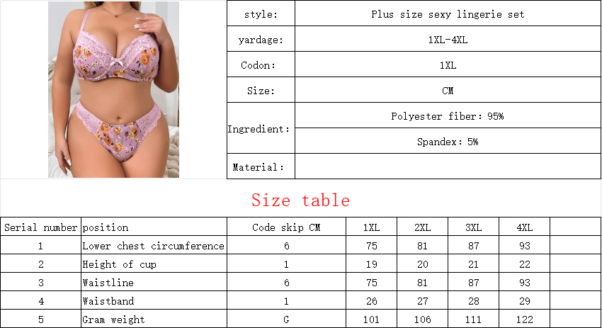 Conjunto curvy de sujetador y tanga floral con mariposas