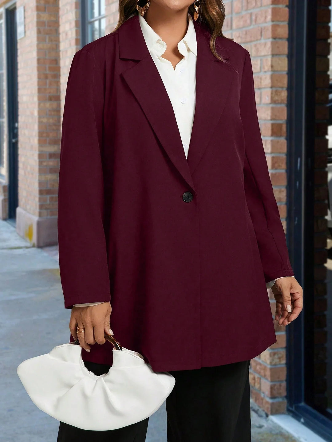 Genoveva | Blazer Curvy Liso de Un Botón