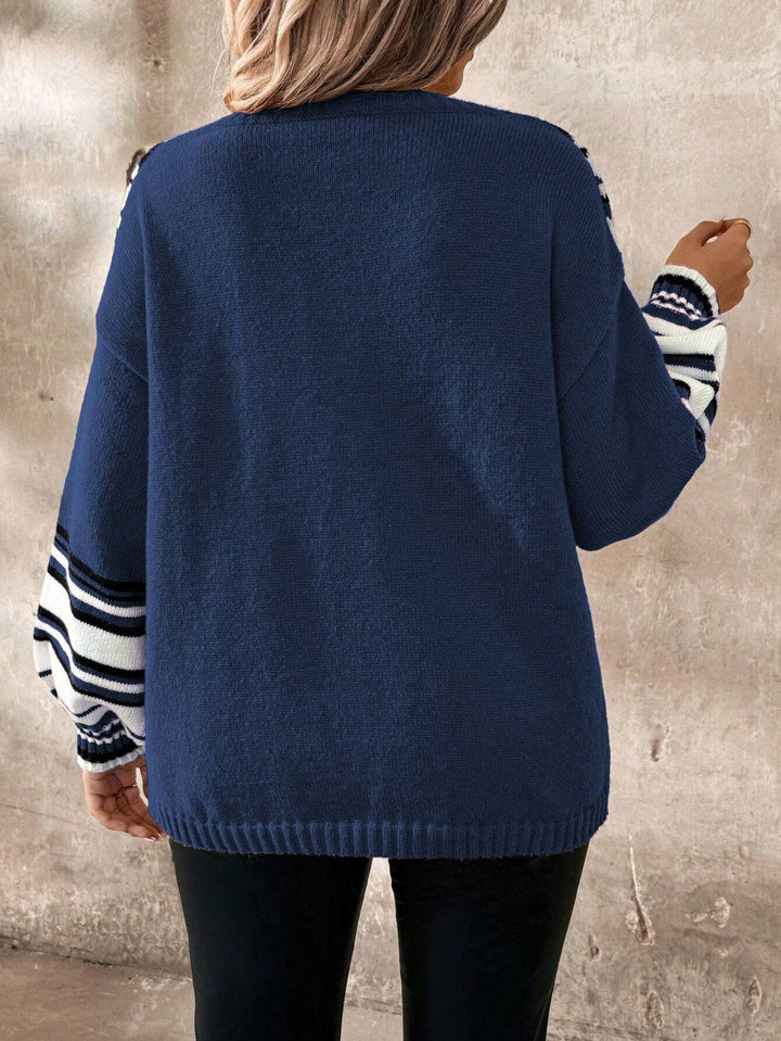 Adriana | Jersey Curvy de Rayas con Escote en V