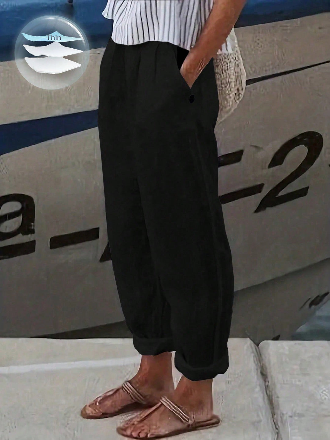 Nicolasa | Pantalón Curvy Ancho con Pliegues