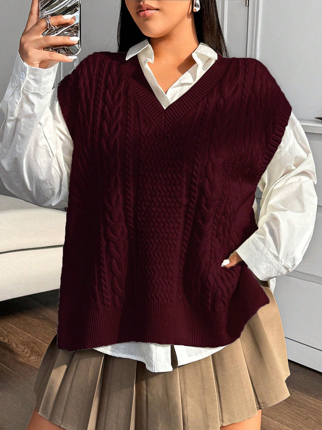 Montserrat | Chaleco Curvy de Punto Trenzado