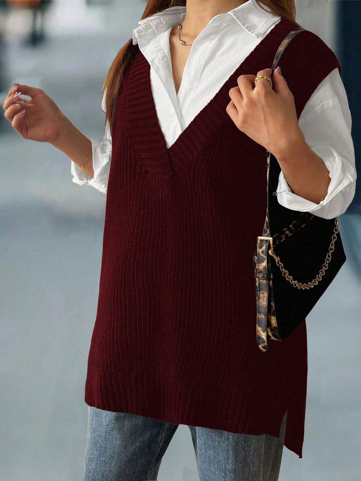 Victoria | Chaleco Curvy de Punto Liso