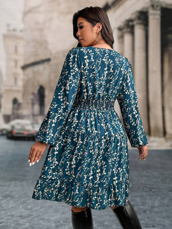 Ariana | Vestido Maxi Curvy con Volantes Florales