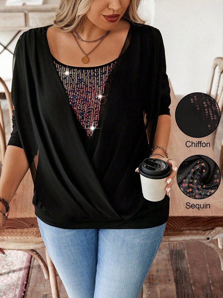 Noelia | Camiseta Oversize Curvy con Lentejuelas
