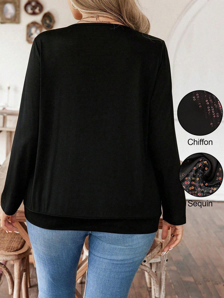 Noelia | Camiseta Oversize Curvy con Lentejuelas