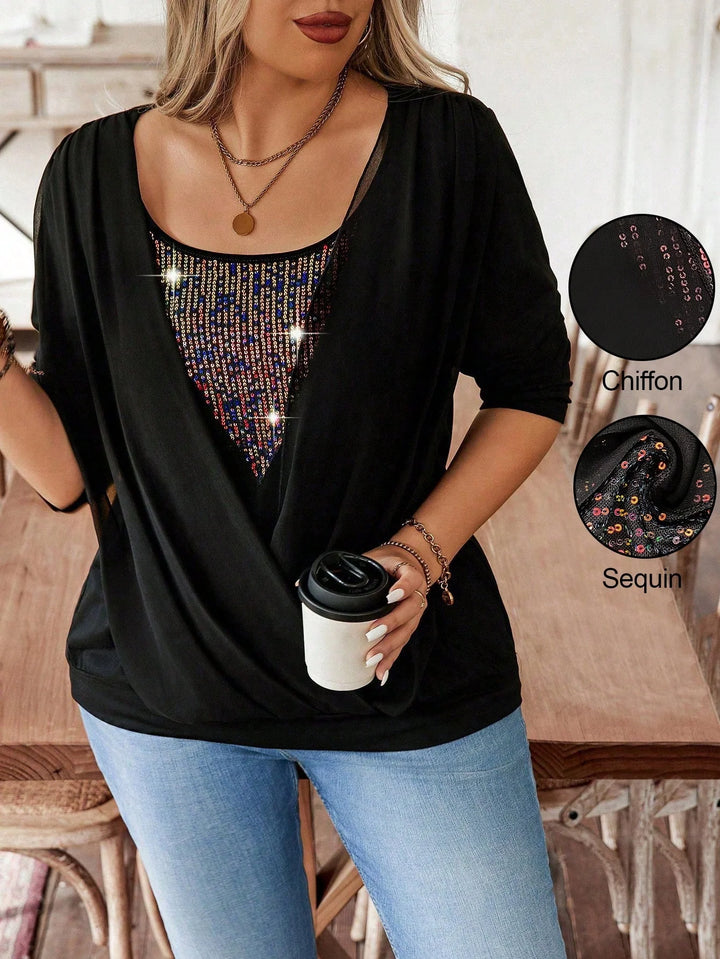 Noelia | Camiseta Oversize Curvy con Lentejuelas