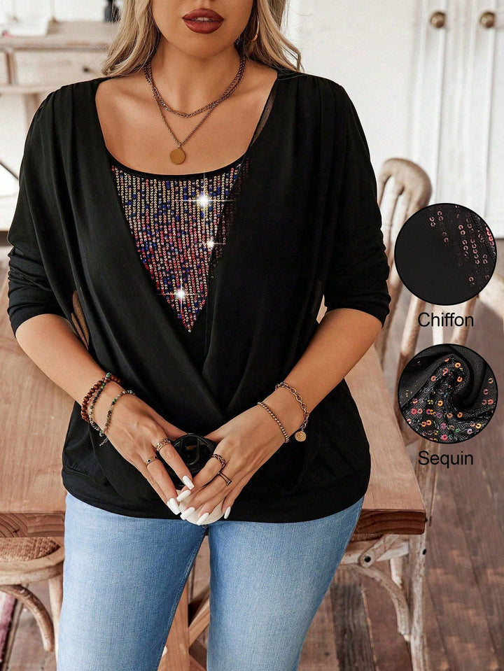 Noelia | Camiseta Oversize Curvy con Lentejuelas