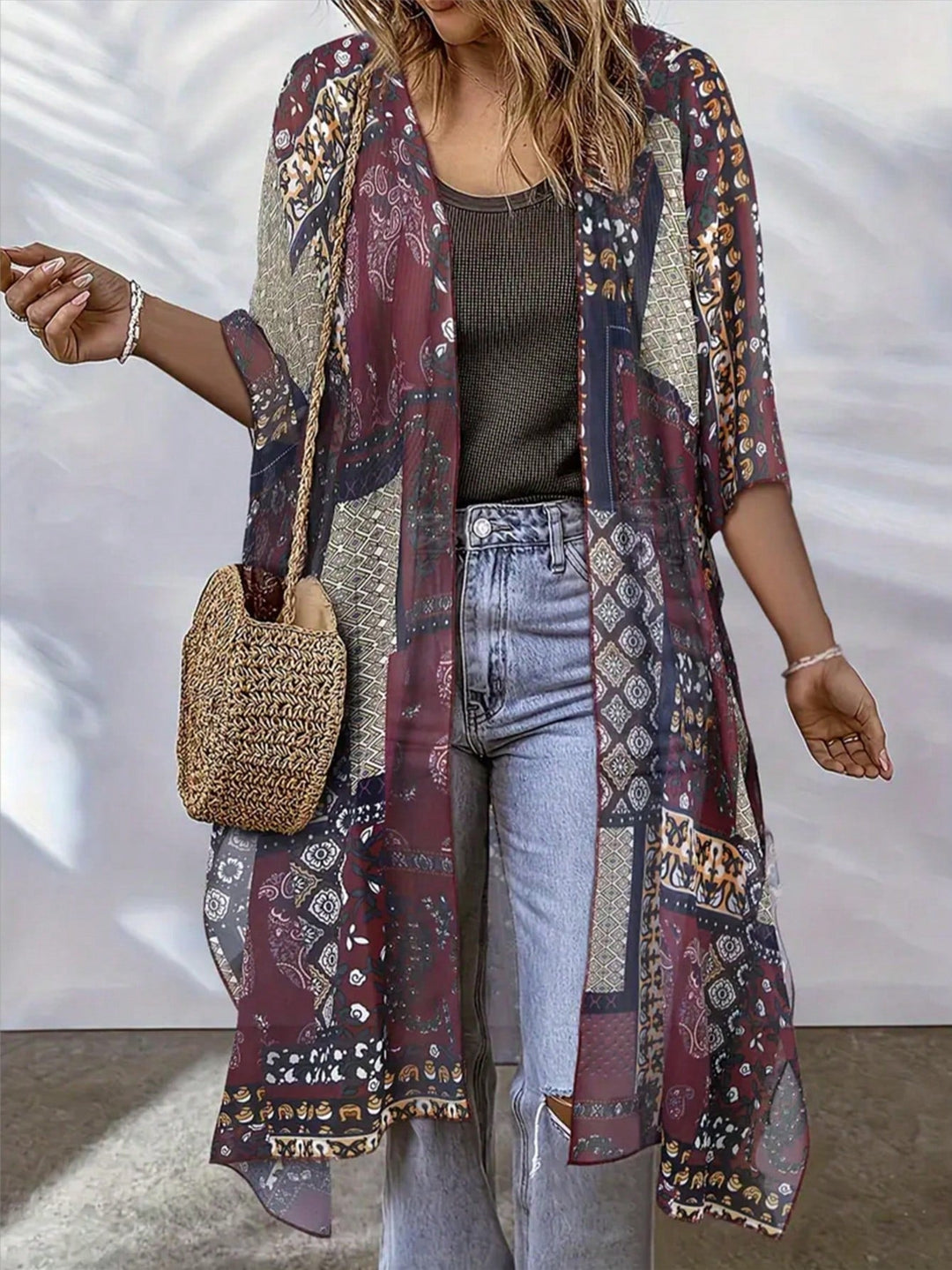 Dalia | Cárdigan Curvy Bohemio con Grullas
