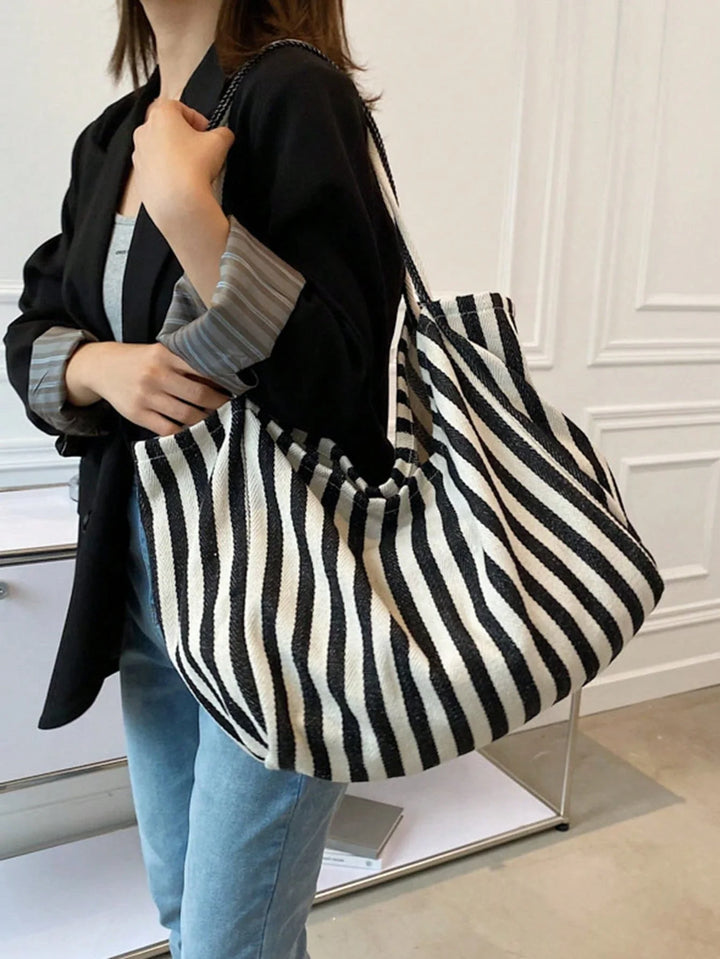 Marta | Bolso Tote de Lona a Rayas