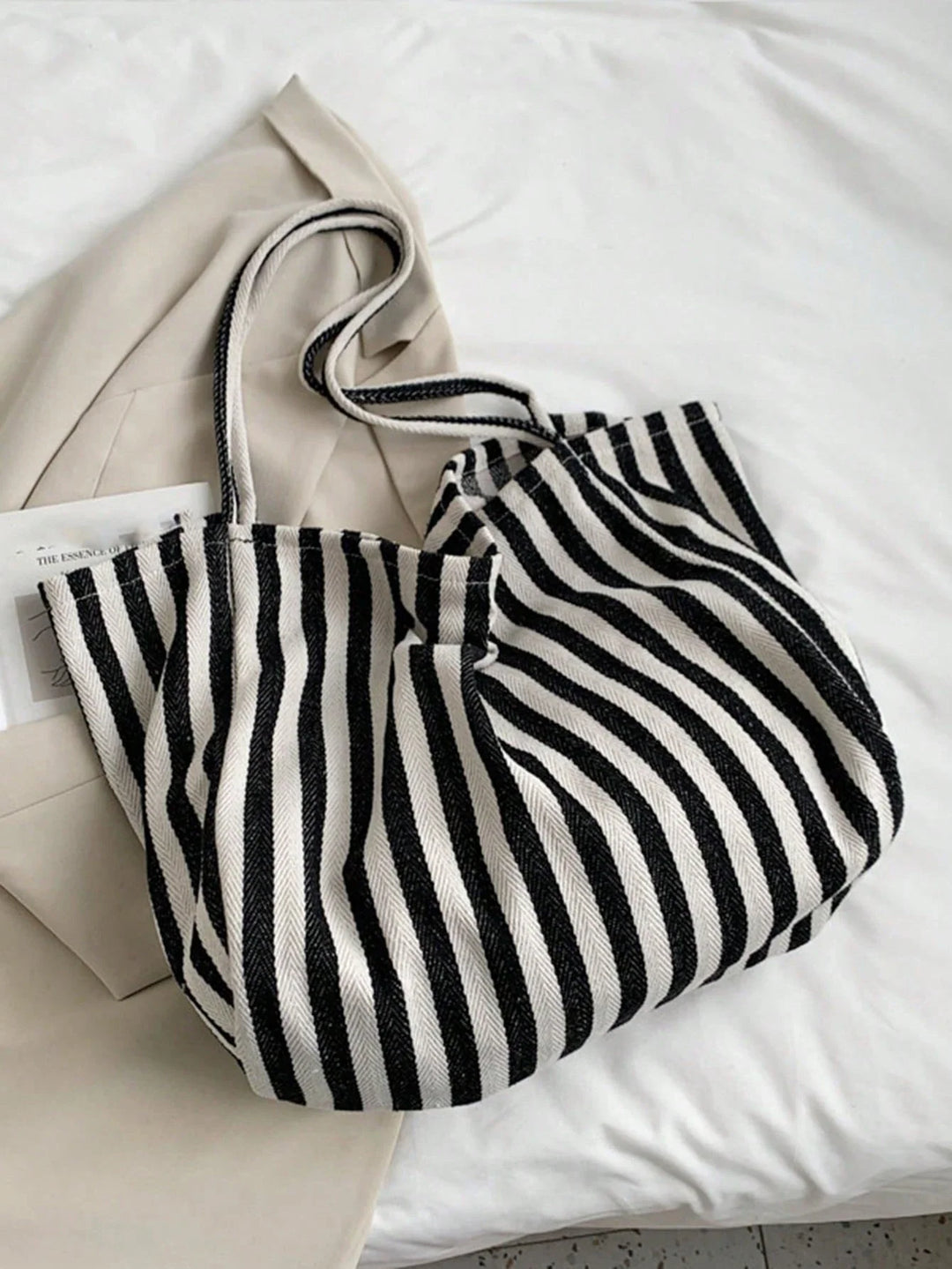 Marta | Bolso Tote de Lona a Rayas