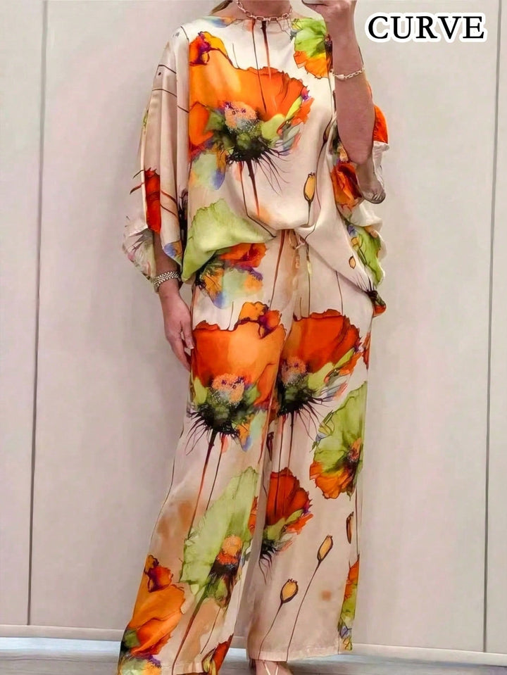 Maritza | Conjunto Curvy Floral de Top y Pantalón