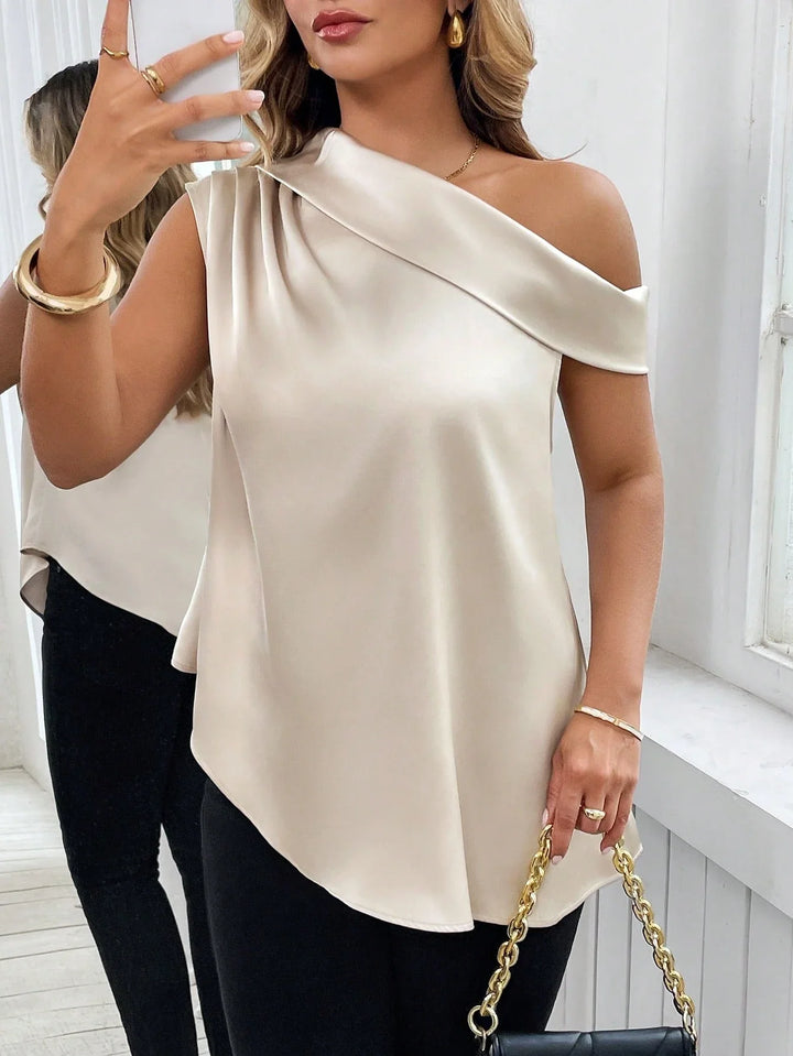 Vicenta | Blusa Curvy Asimétrica de Satén