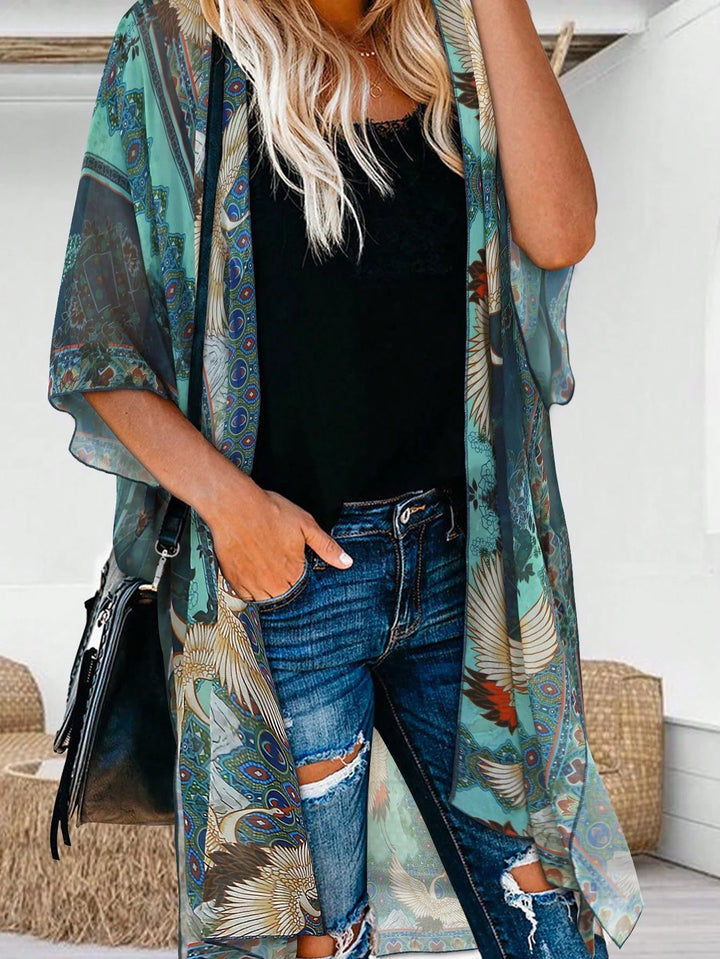 Dalia | Cárdigan Curvy Bohemio con Grullas