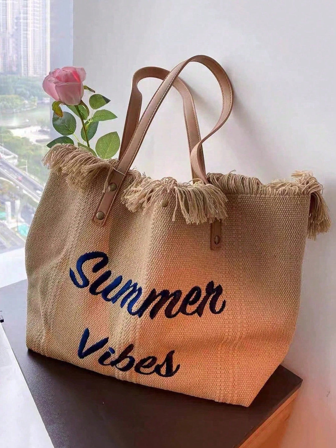 Estela | Bolso Tote de Lona con Flecos