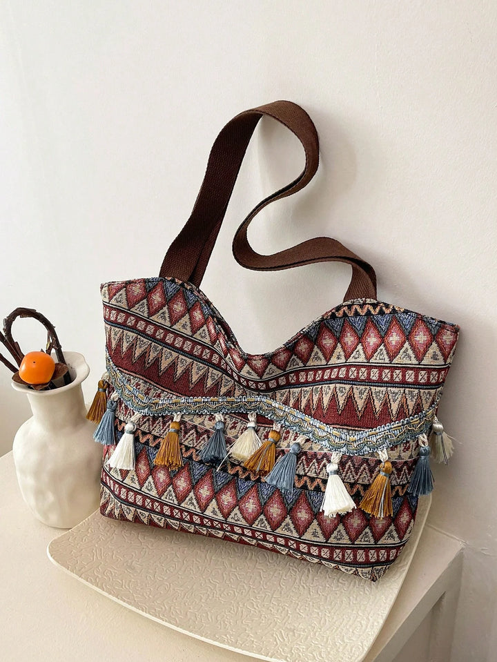 Inés | Bolso Bombonera con Borlas