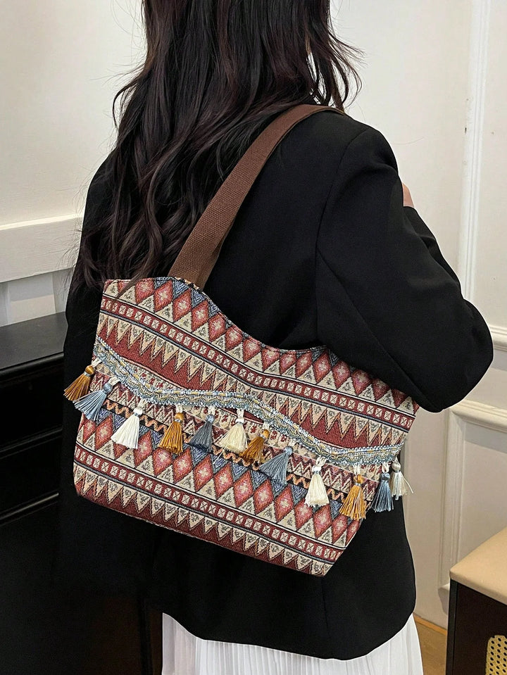 Inés | Bolso Bombonera con Borlas