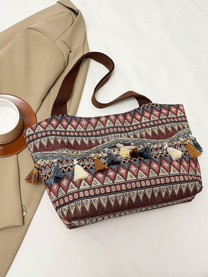 Inés | Bolso Bombonera con Borlas