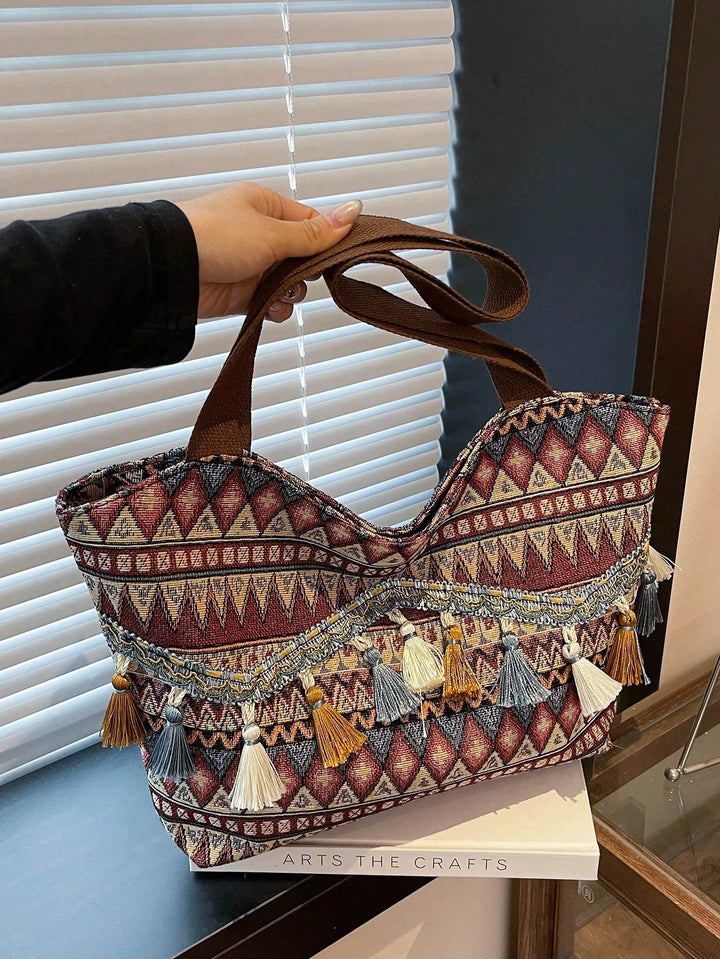 Inés | Bolso Bombonera con Borlas