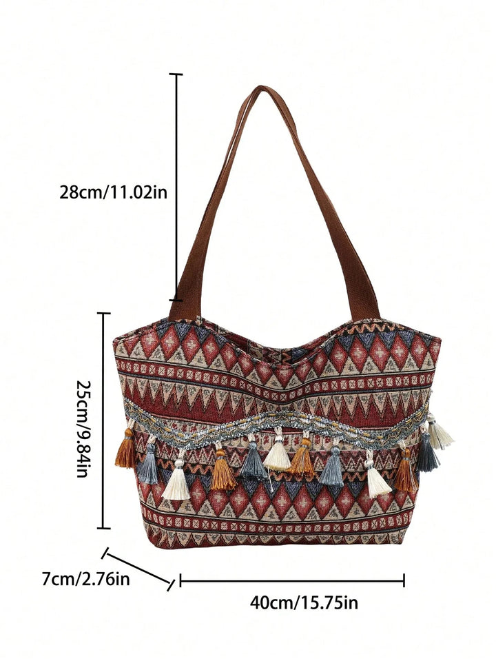 Inés | Bolso Bombonera con Borlas