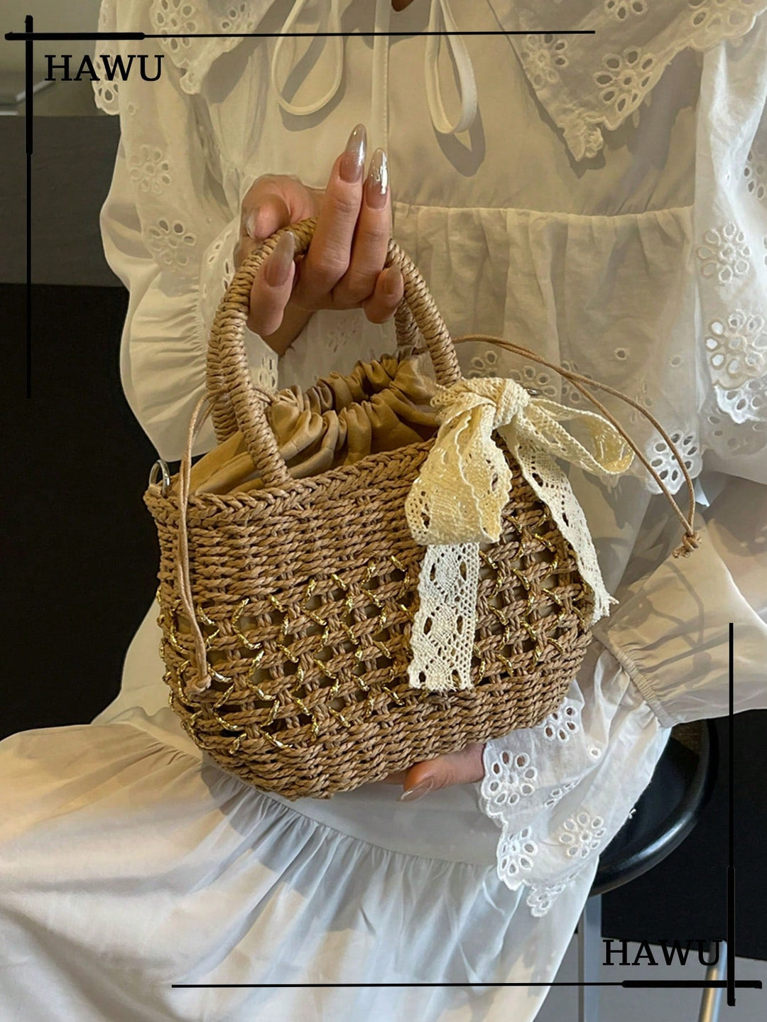 Rocío | Bolso de Media Luna de Paja