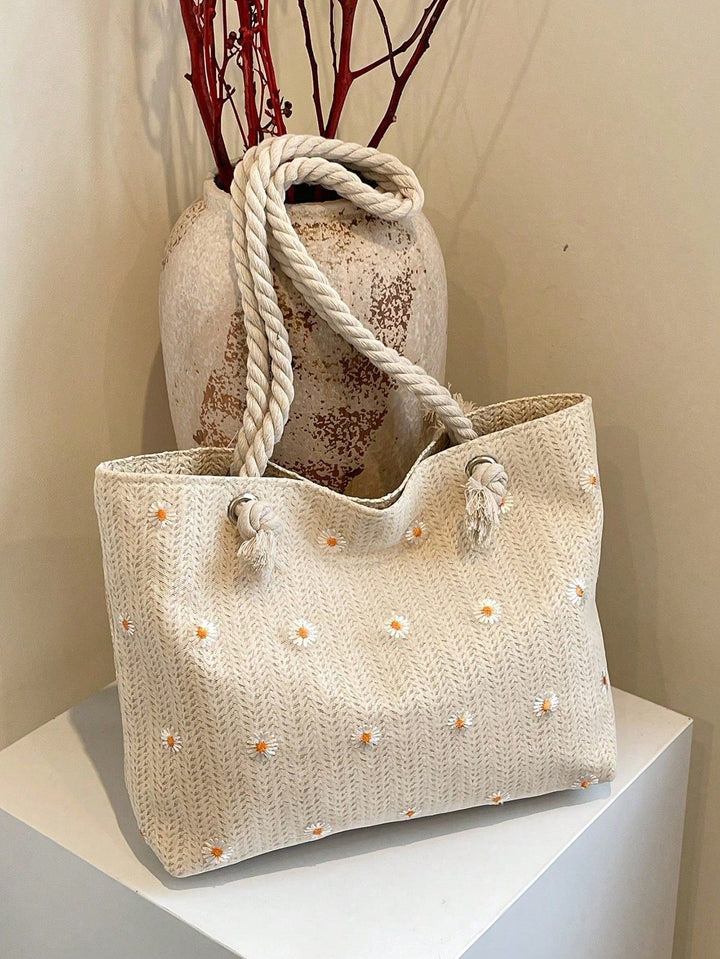 Jimena | Bolso Bombonera de Paja Floral