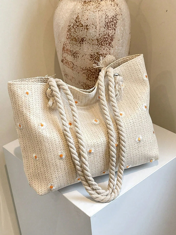 Jimena | Bolso Bombonera de Paja Floral