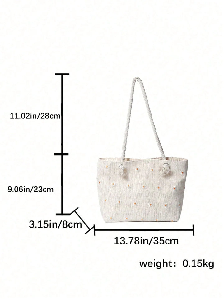 Jimena | Bolso Bombonera de Paja Floral