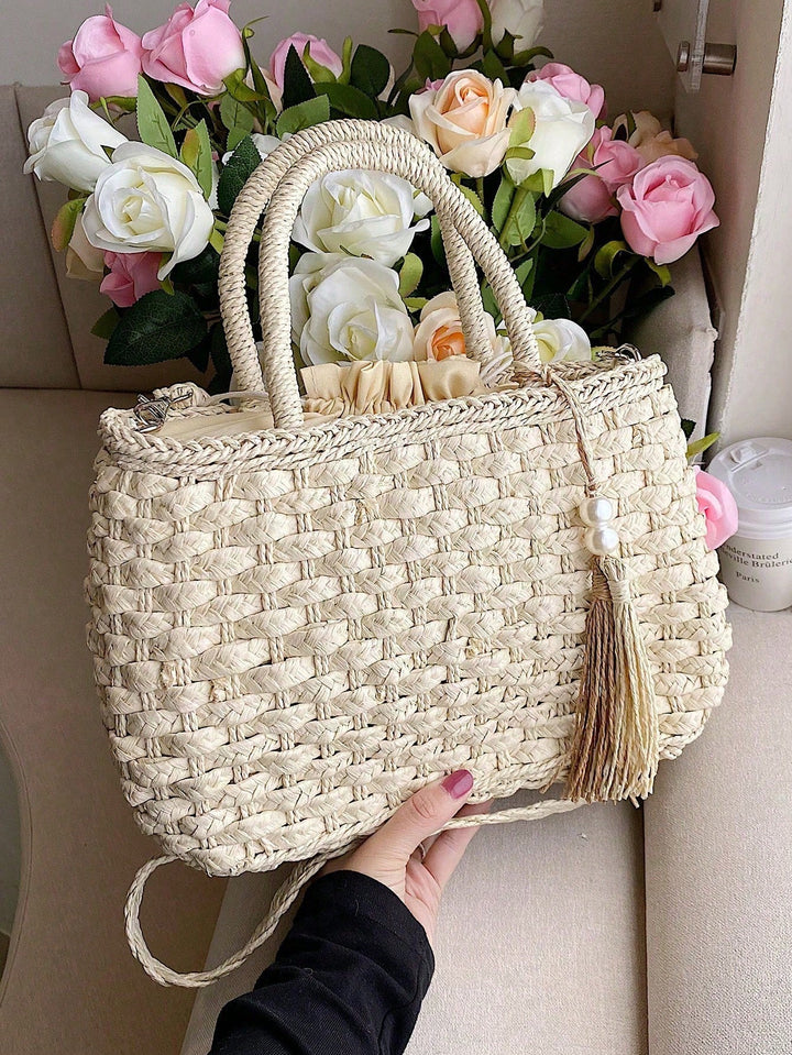 Irene | Bolso de Paja con Borlas