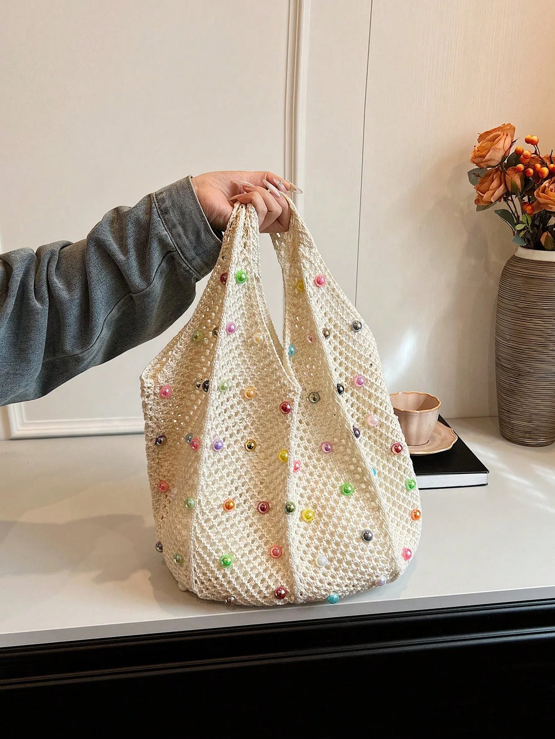 Clara | Bolso Tote de Playa con Cuentas