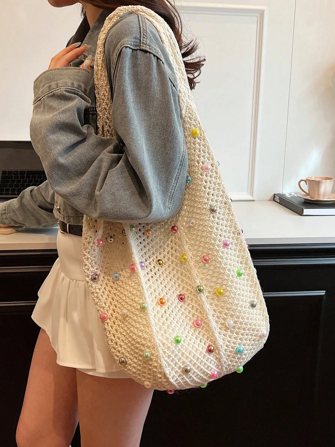 Clara | Bolso Tote de Playa con Cuentas