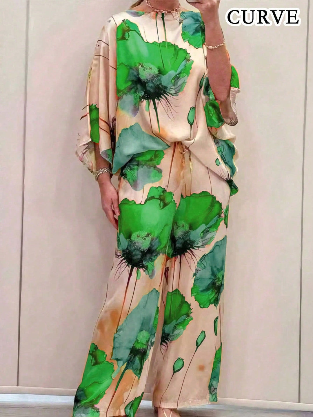 Maritza | Conjunto Curvy Floral de Top y Pantalón