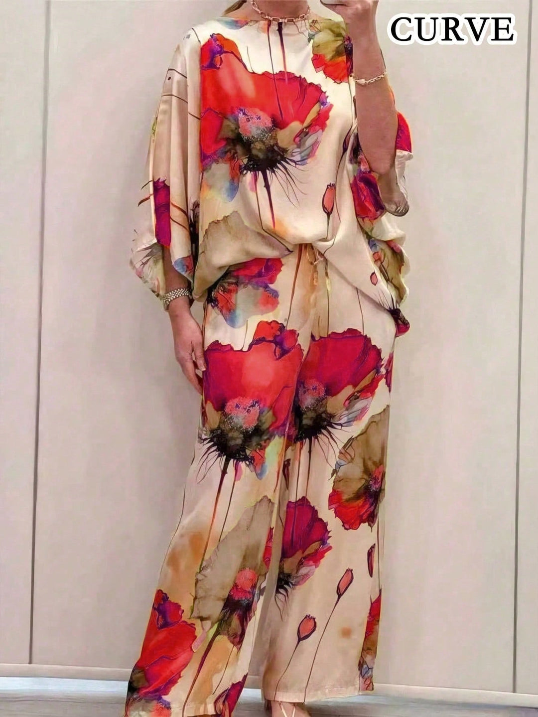 Maritza | Conjunto Curvy Floral de Top y Pantalón