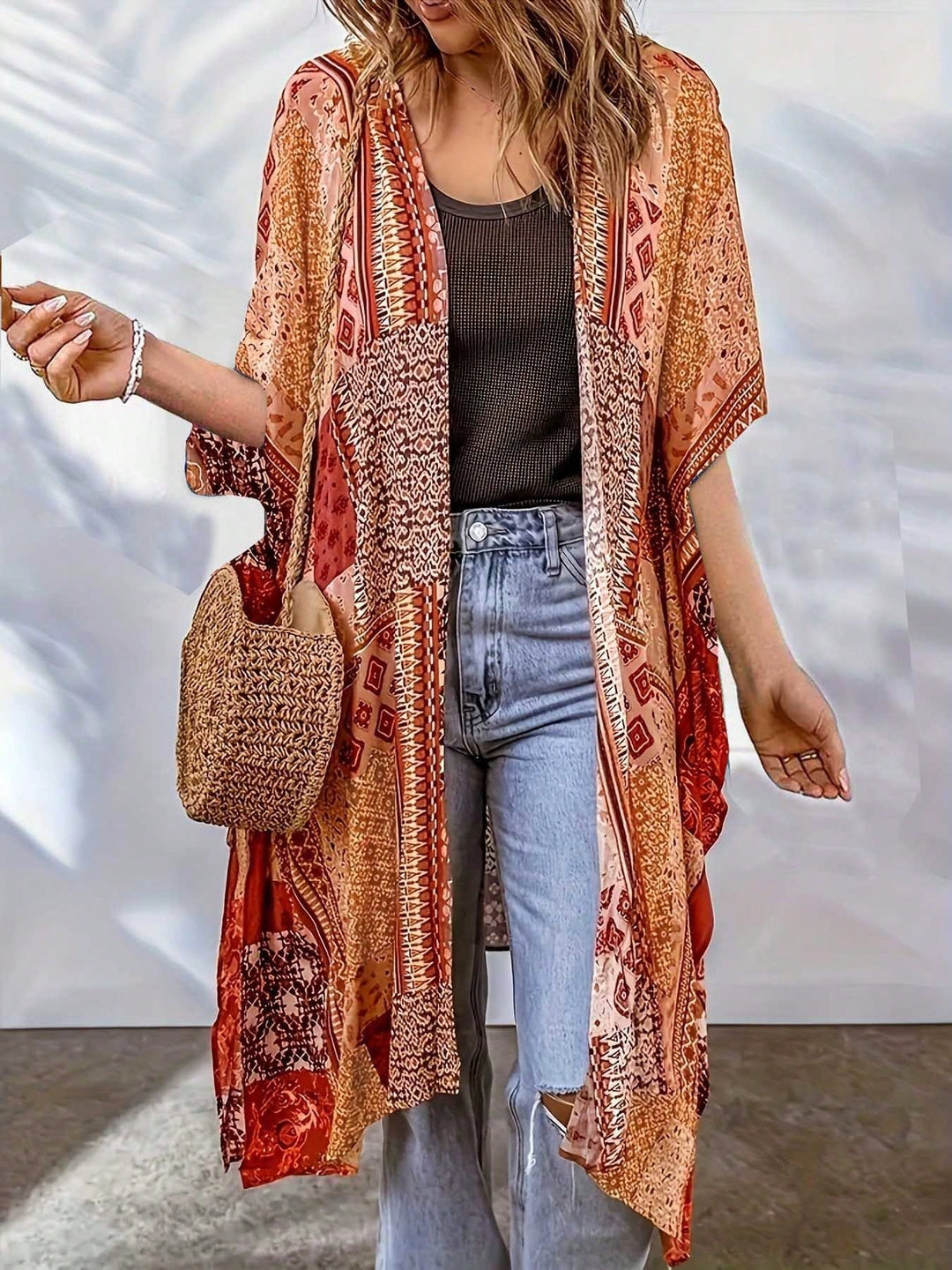 Dalia | Cárdigan Curvy Bohemio con Grullas
