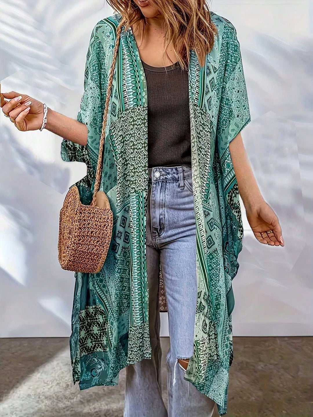 Dalia | Cárdigan Curvy Bohemio con Grullas