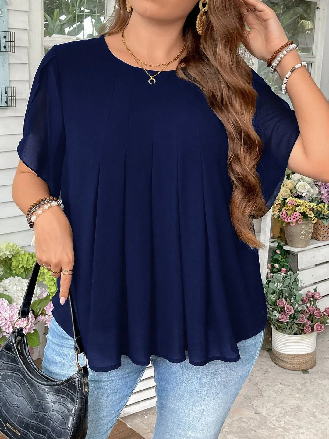 Rosana | Blusa Curvy Lisa de Corte Casual