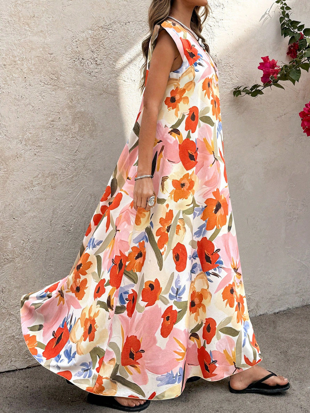 Úrsula | Vestido Maxi Curvy Floral Negro