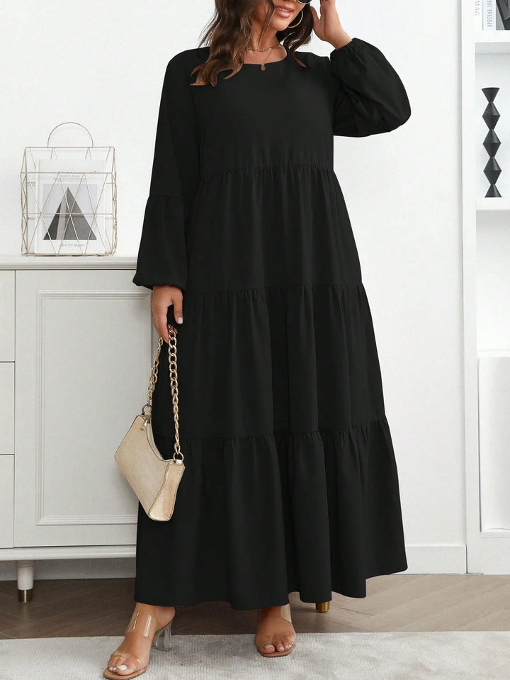Lucía | Vestido Maxi Curvy con Mangas Globo