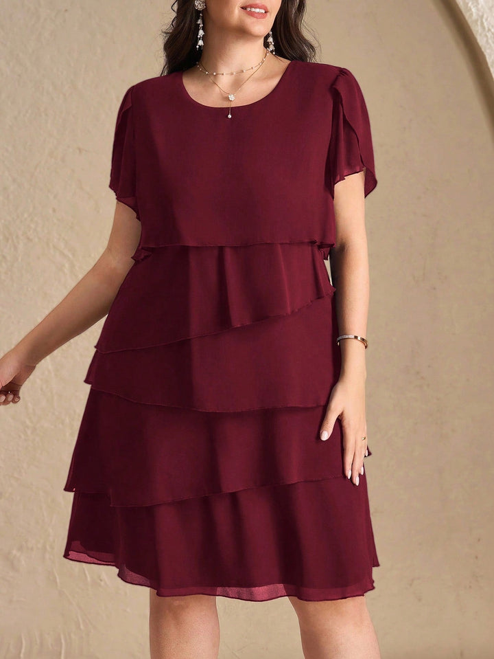 Consuelo | Vestido Curvy Multicapa Liso