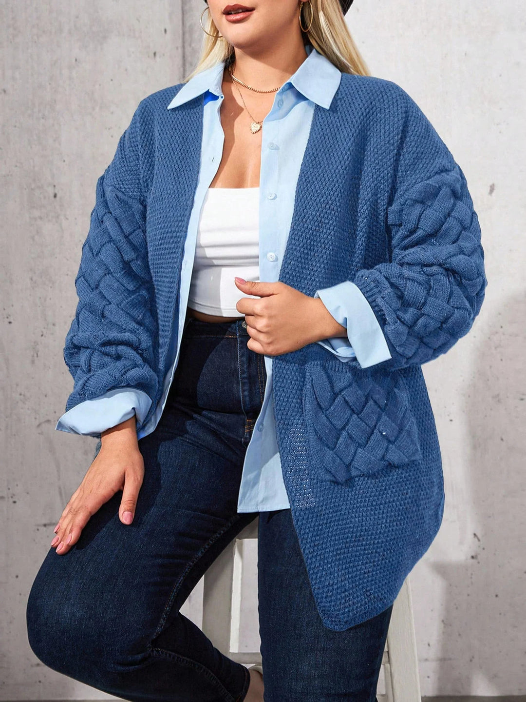 Bárbara | Cárdigan Curvy Abierto con Bolsillos
