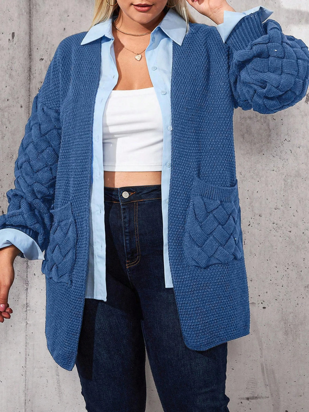 Bárbara | Cárdigan Curvy Abierto con Bolsillos