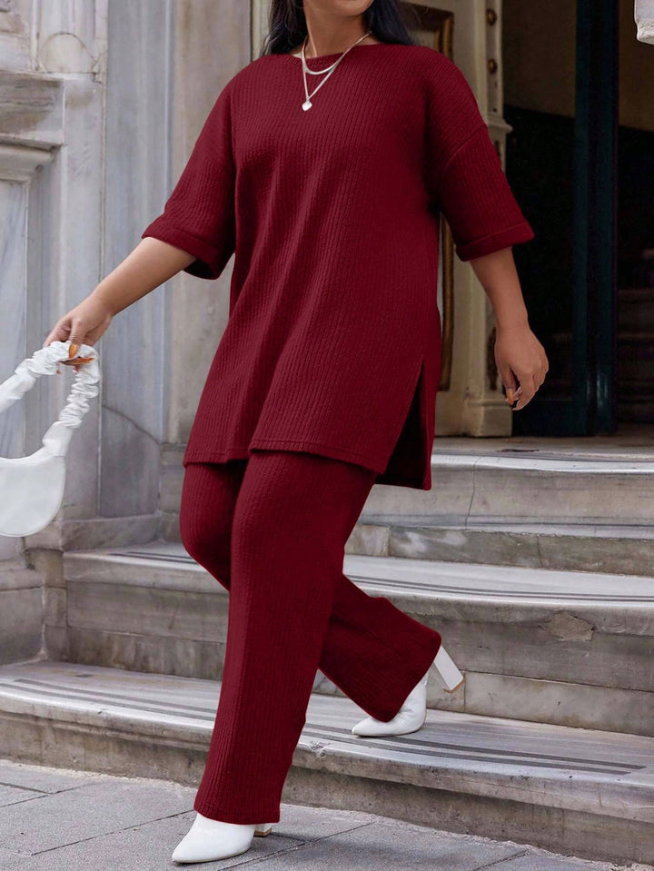 Natalia | Conjunto Curvy de Algodón con Pantalón Recto