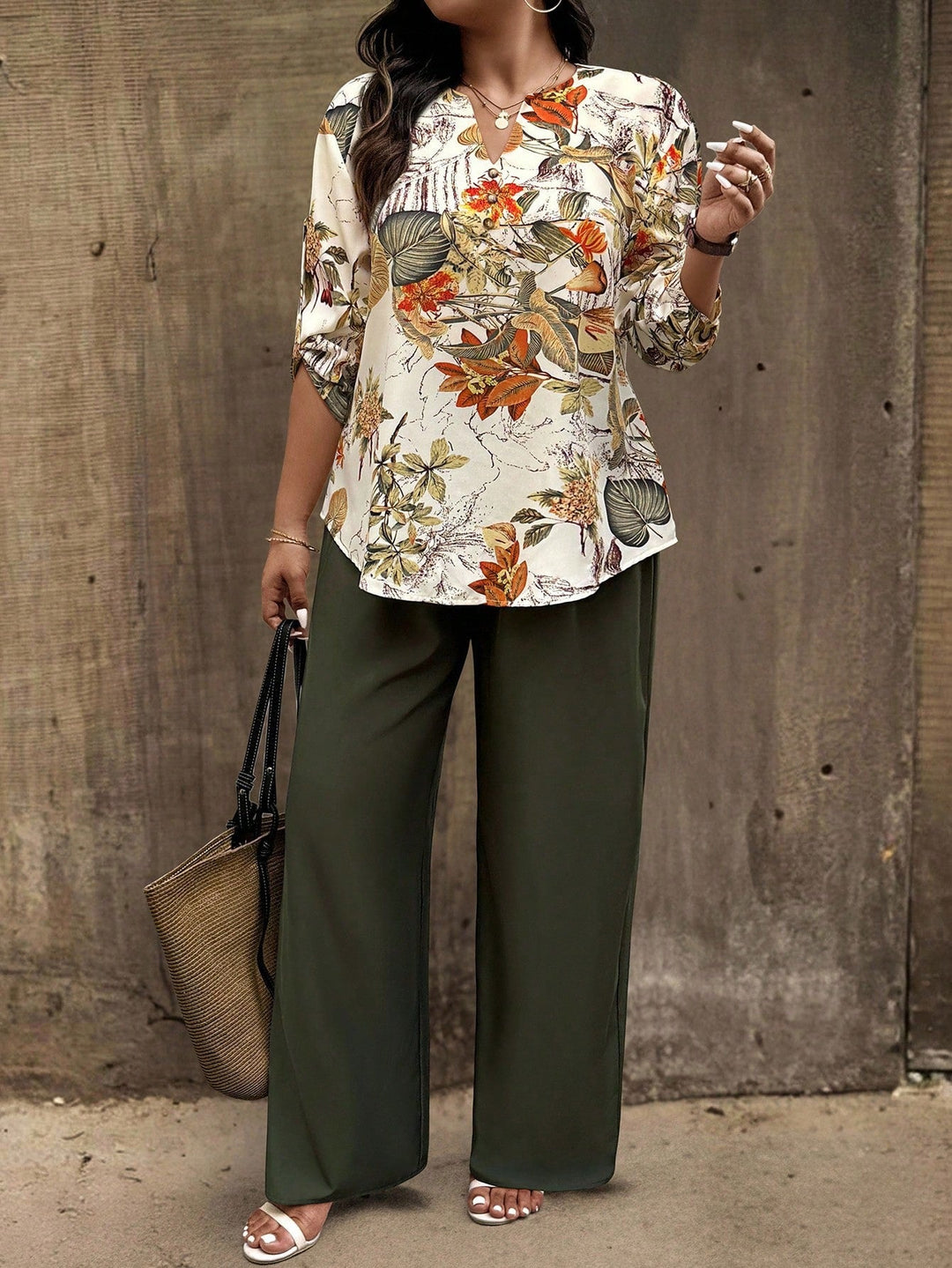 Catalina | Pantalón Curvy Estampado con Botones