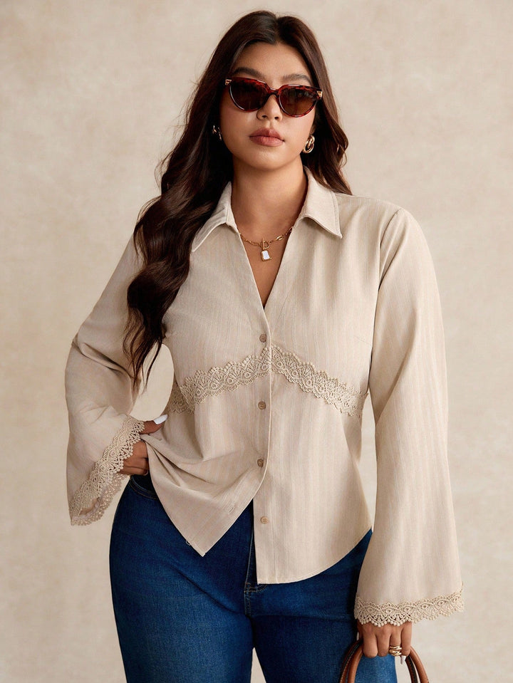 Miriam | Camisa Curvy Elegante con Encaje