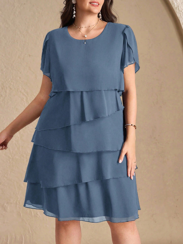 Consuelo | Vestido Curvy Multicapa Liso
