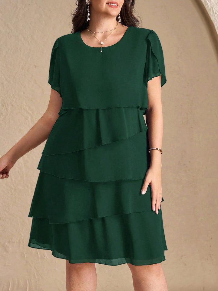 Consuelo | Vestido Curvy Multicapa Liso