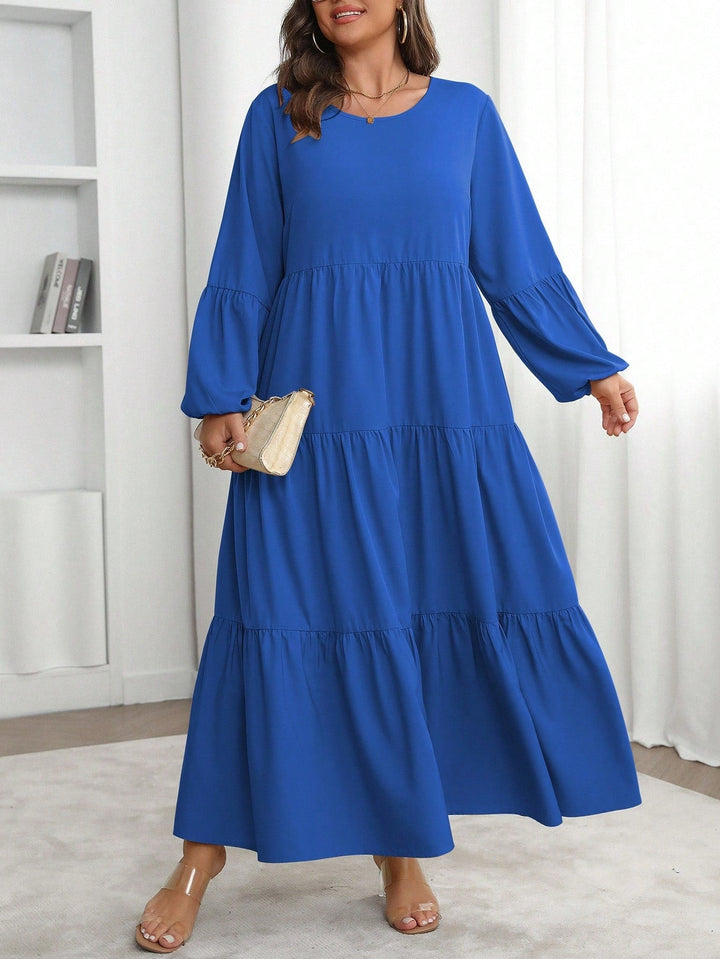 Lucía | Vestido Maxi Curvy con Mangas Globo