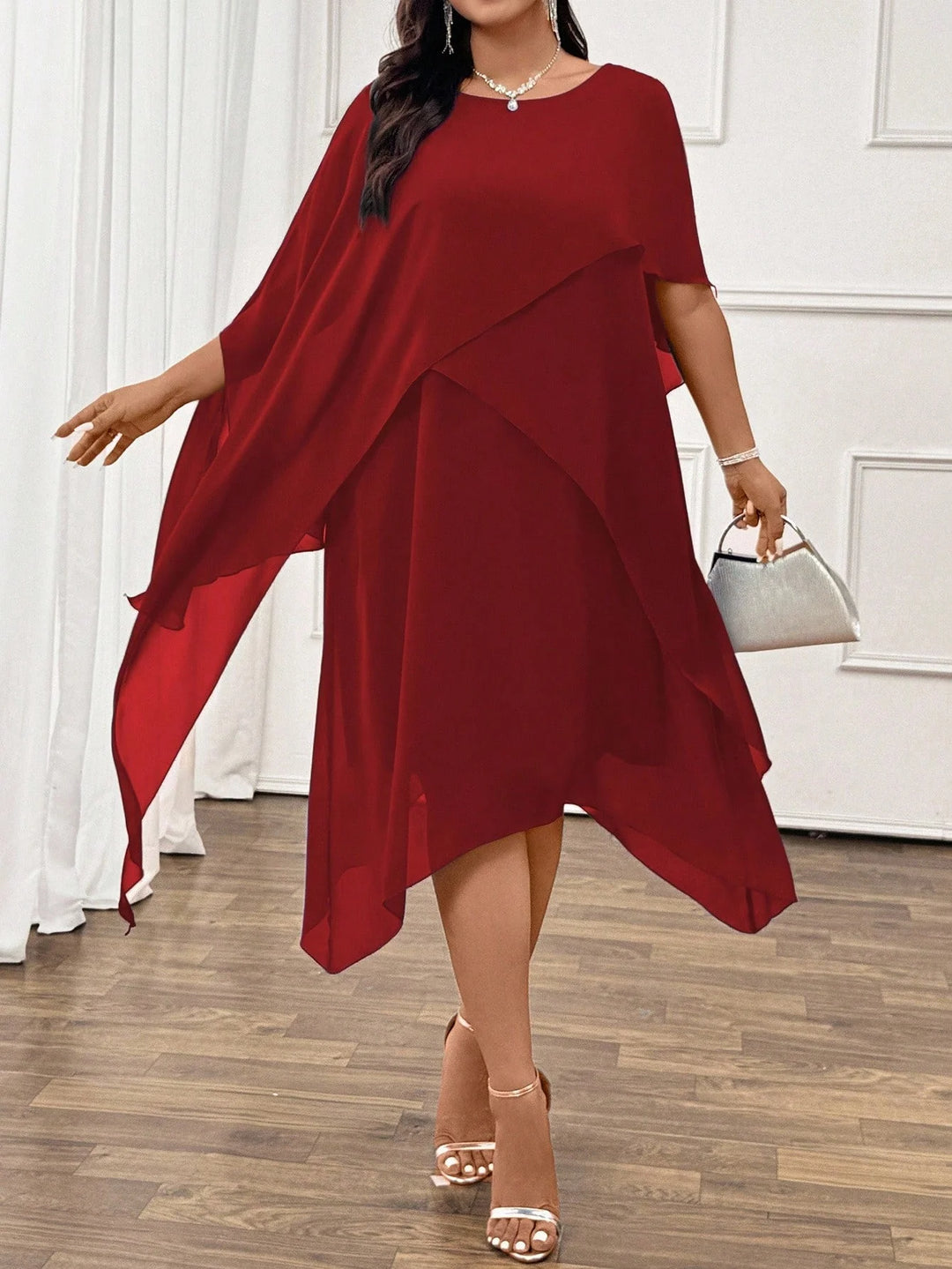 Valeria | Vestido Camisero Curvy de Chifón