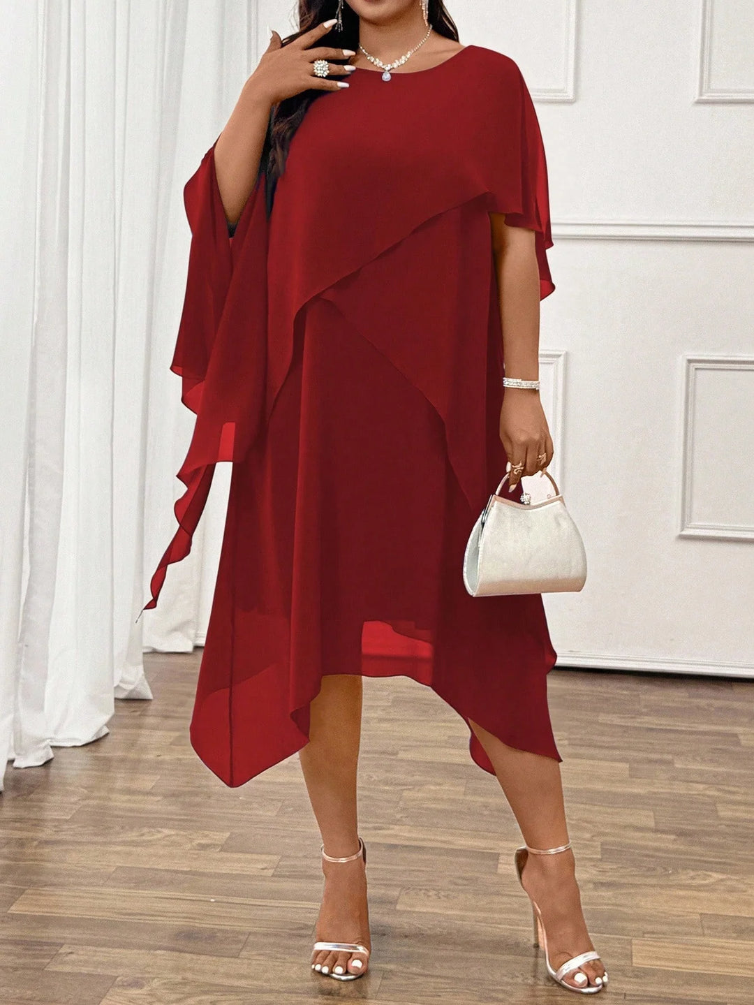 Valeria | Vestido Camisero Curvy de Chifón